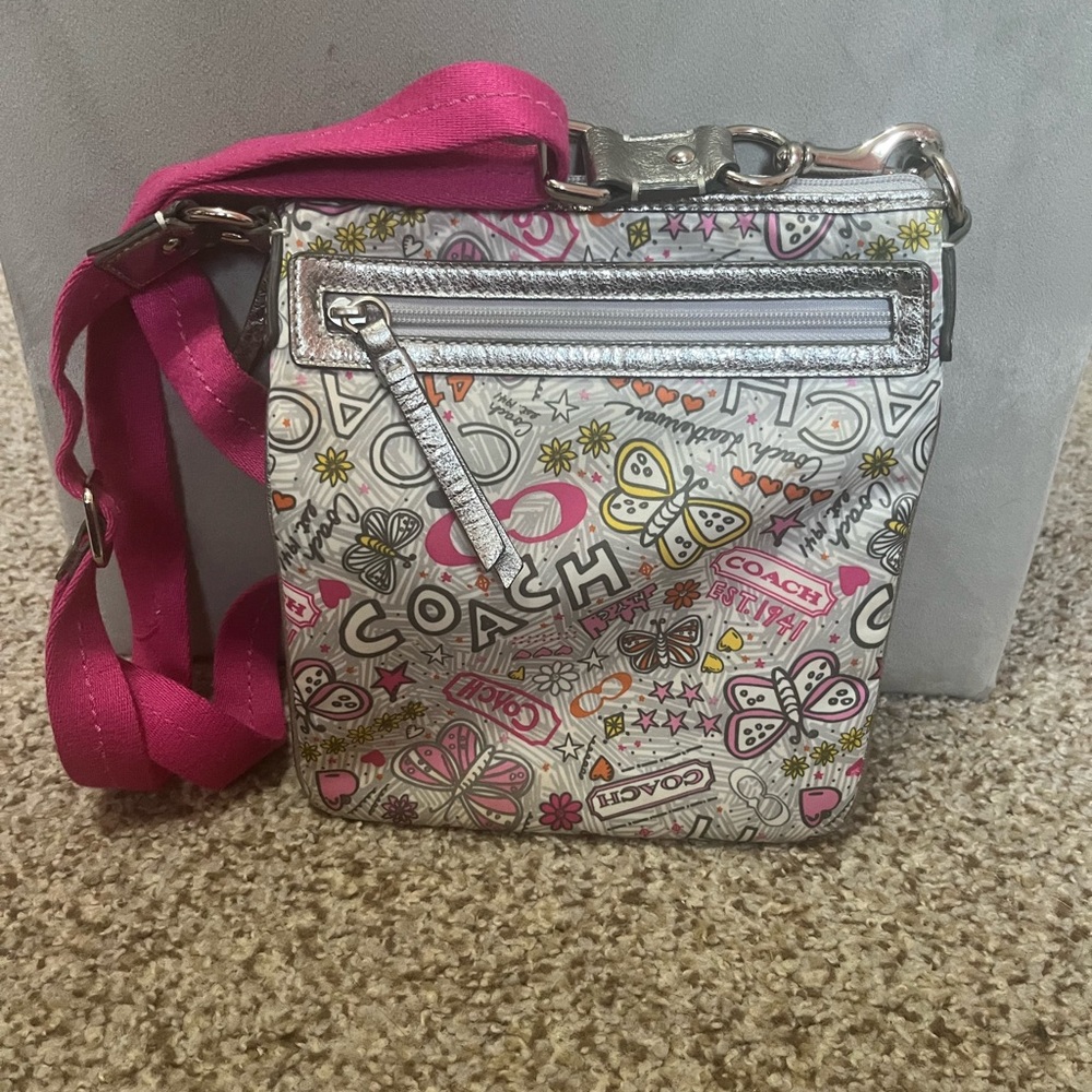 Coach Poppy Butterfly Graffiti Crossbody – EUC - Picture 2 of 8